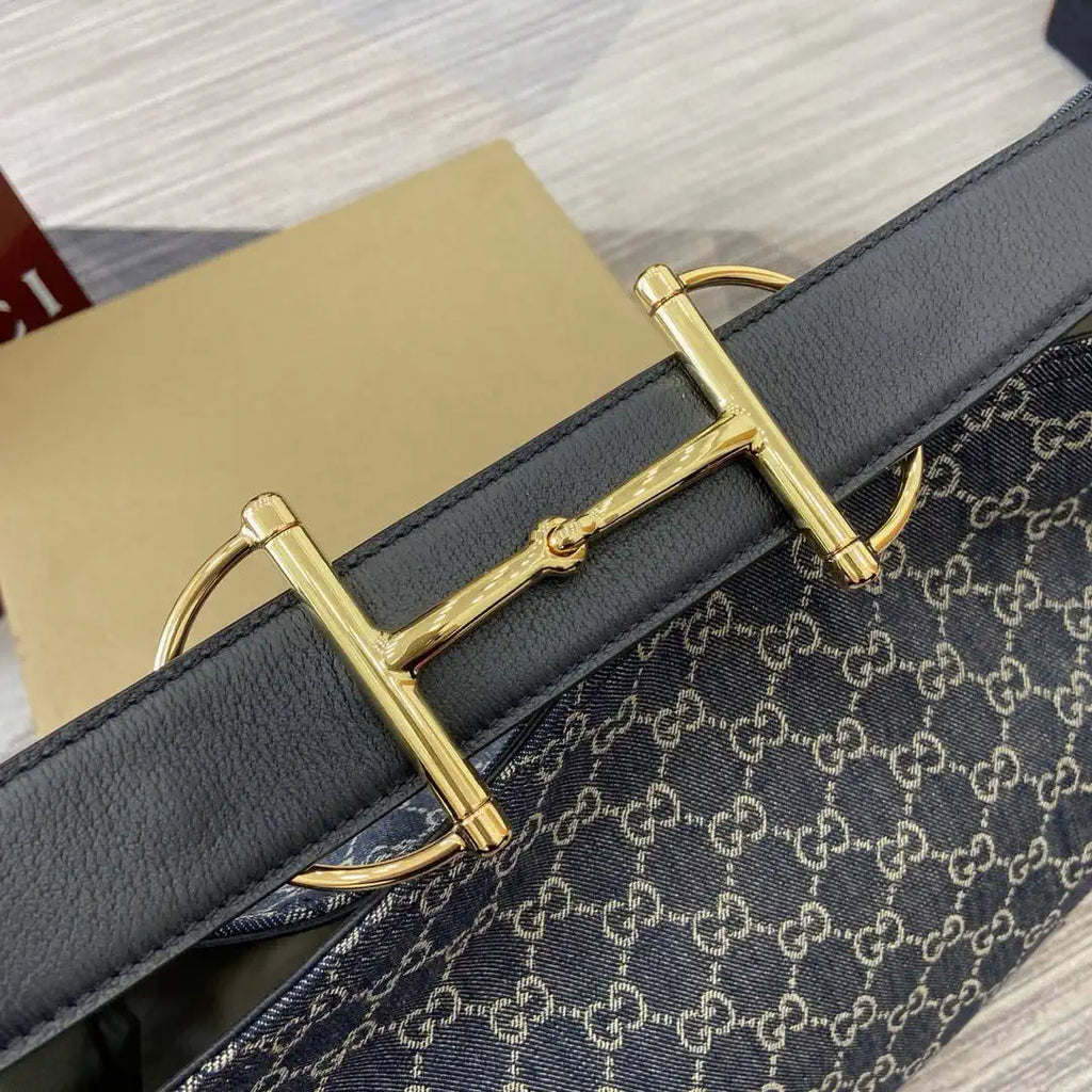 Gucci  Beatrix Large Tote Bag 850546 Navy Blue GG canvas