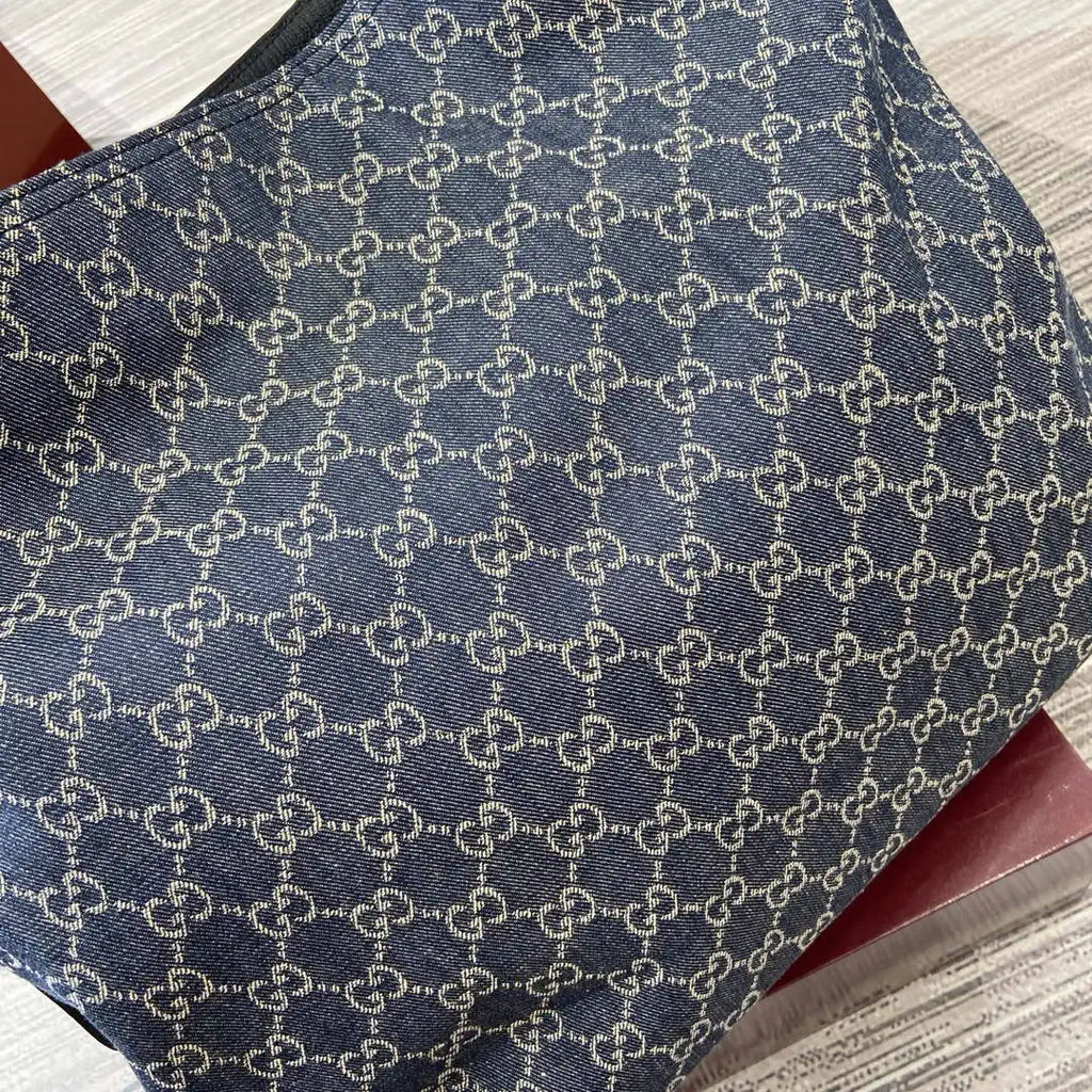 Gucci  Beatrix Large Tote Bag 850546 Navy Blue GG canvas