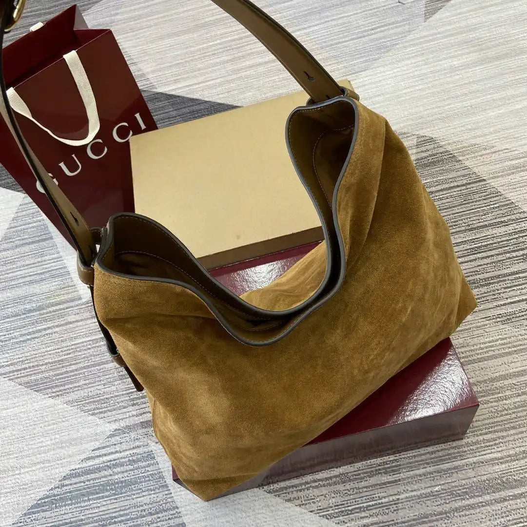 Gucci  Beatrix Large Tote Bag 850546 Brown Suede
