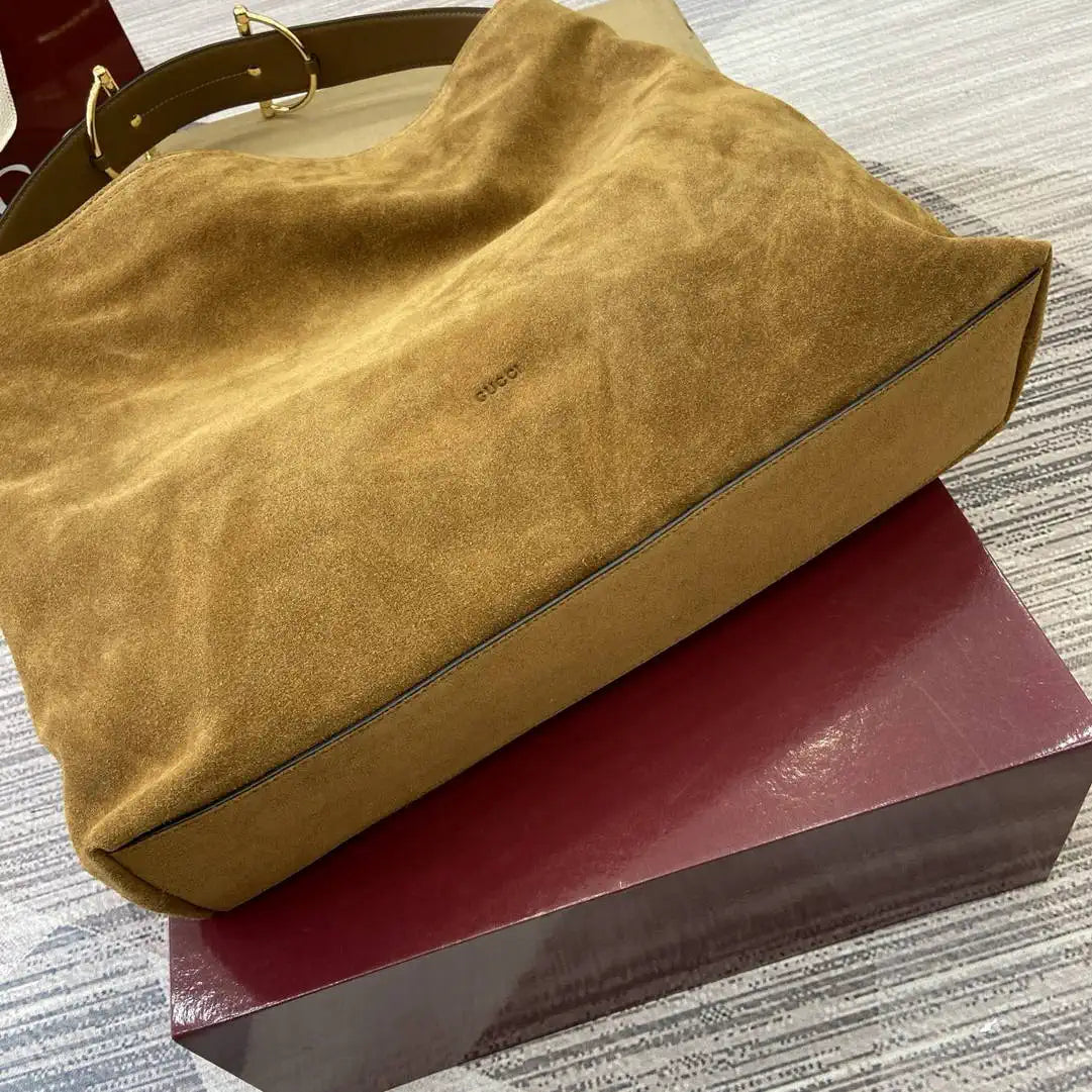 Gucci  Beatrix Large Tote Bag 850546 Brown Suede