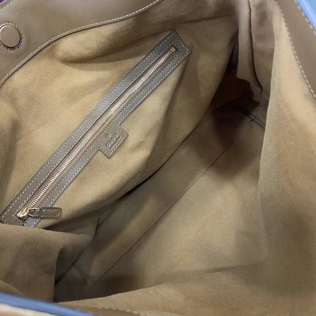 Gucci  Beatrix Large Tote Bag 850546 Brown Suede