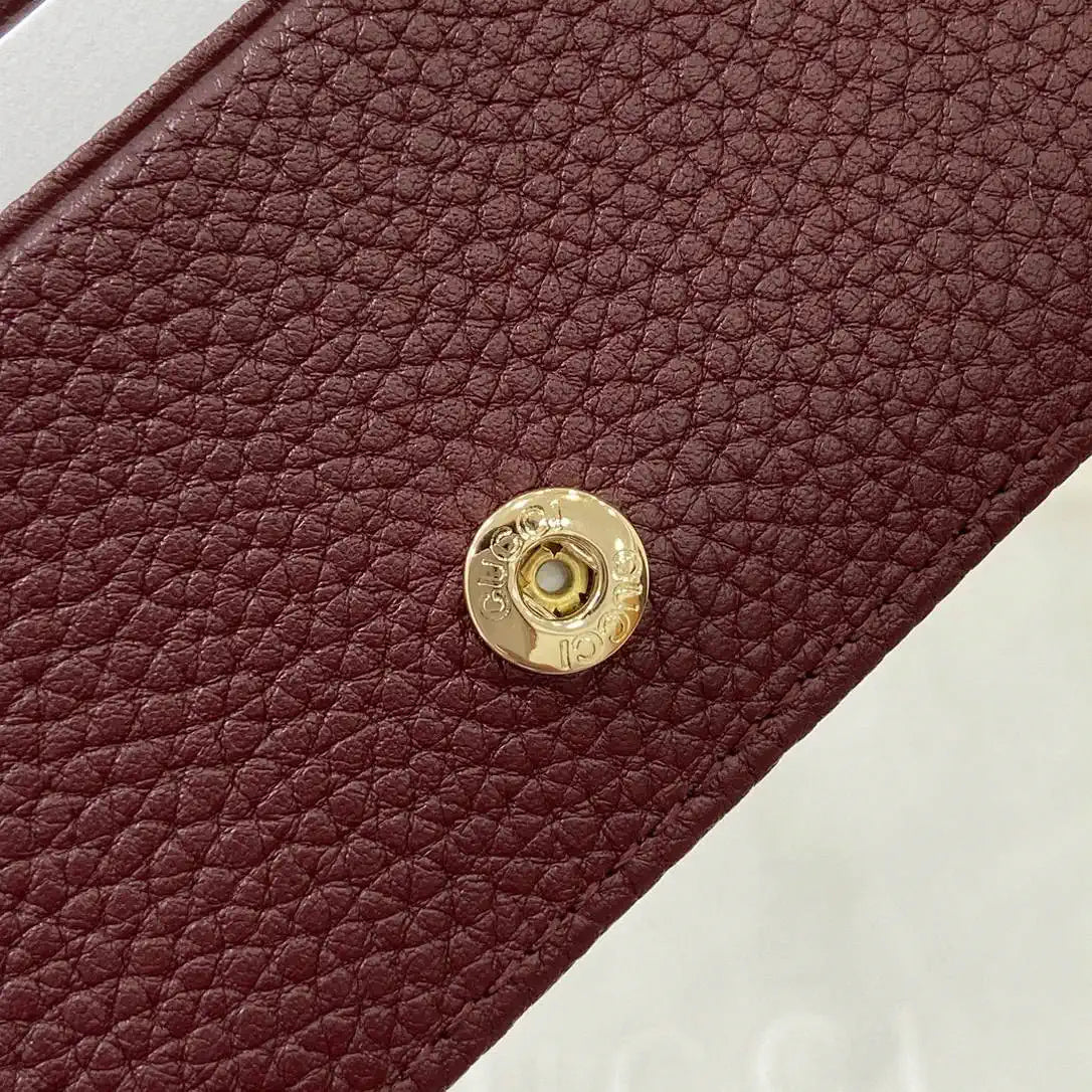 Gucci Bi-color GG Marmont small wallet 841360 Blue and bright Wine Red leather