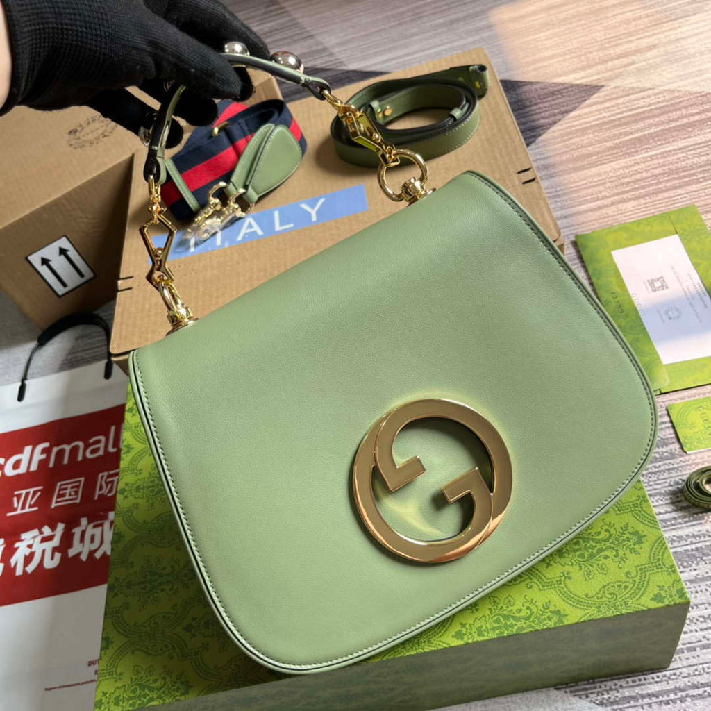 Gucci Blondie Medium top handle bag 721172 Green