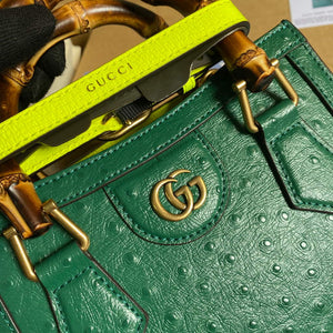 Gucci Diana Mini Tote Bag Ostrich LeatherTop Handle Bag Gucci a€?55661 Green - Default Title - View 5