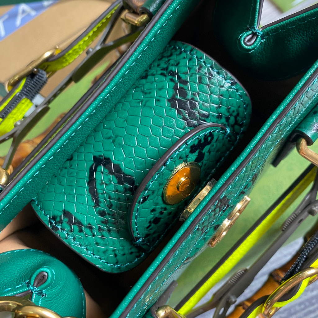 Gucci Diana Mini Tote Bag Snake Top Handle Bag Gucci a€?55661 Green