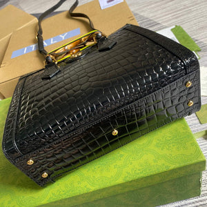 Gucci Diana Small Tote Bag Crocodile Top Handle Bag 660195 Black - Default Title - View 6