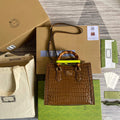 Gucci Diana Small Tote Bag Crocodile Top Handle Bag 660195 Brown - Default Title - View 1