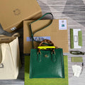 Gucci Diana Small Tote Bag Ostrich Top Handle Bag 660195 Green - Default Title - View 1