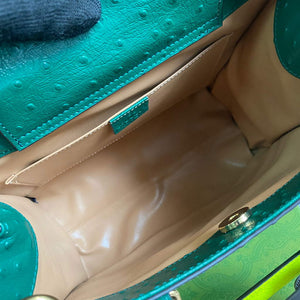 Gucci Diana Small Tote Bag Ostrich Top Handle Bag 660195 Green - Default Title - View 9