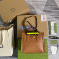 Gucci Diana Small Tote Bag Ostrich Top Handle Bag 660195 Brown - Default Title - View 1