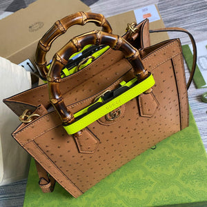 Gucci Diana Small Tote Bag Ostrich Top Handle Bag 660195 Brown - Default Title - View 4