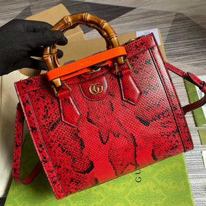 Gucci Diana Small Tote Bag Snake Top Handle Bag 660195 Red - Default Title - View 5