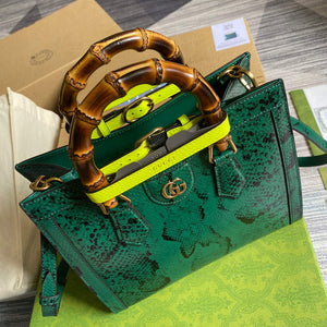 Gucci Diana Small Tote Bag Snake Top Handle Bag 660195 Green - Default Title - View 4
