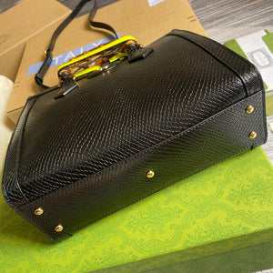 Gucci Diana Small Tote Bag Snake Top Handle Bag 660195 Black - Default Title - View 7