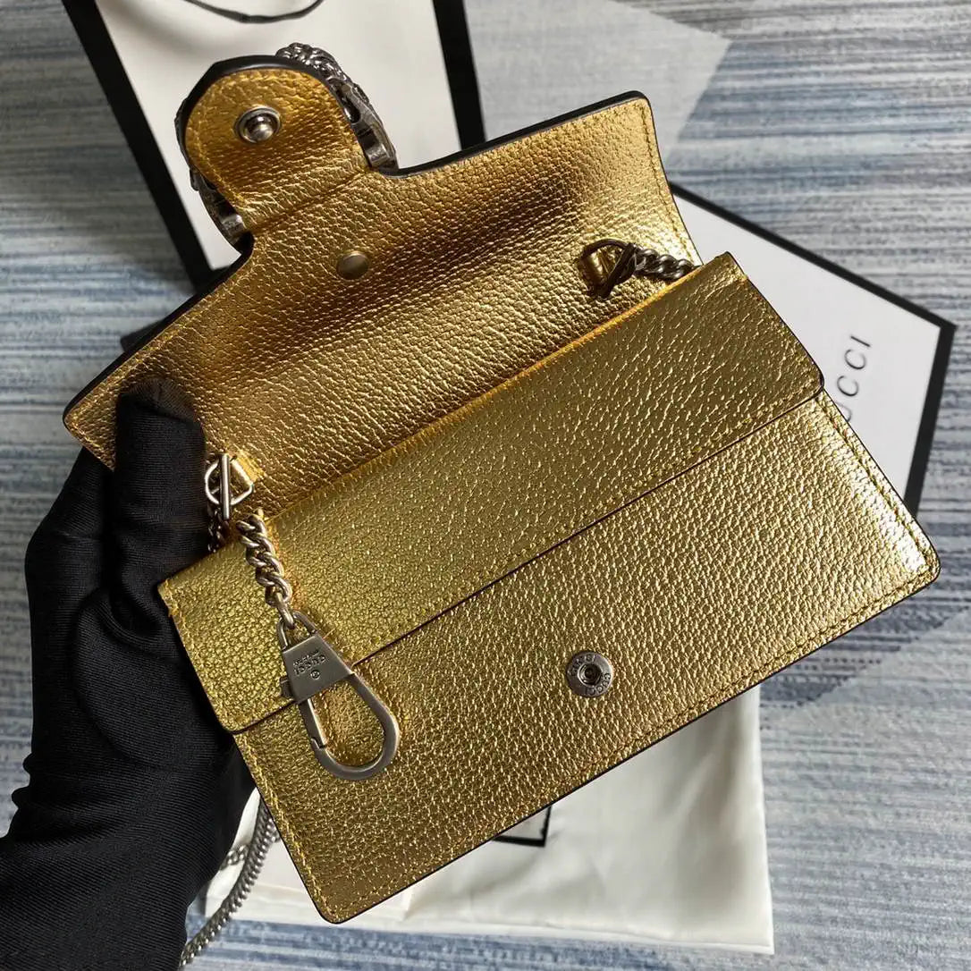 Gucci Dionysus mini bag 476432 Gold Leather