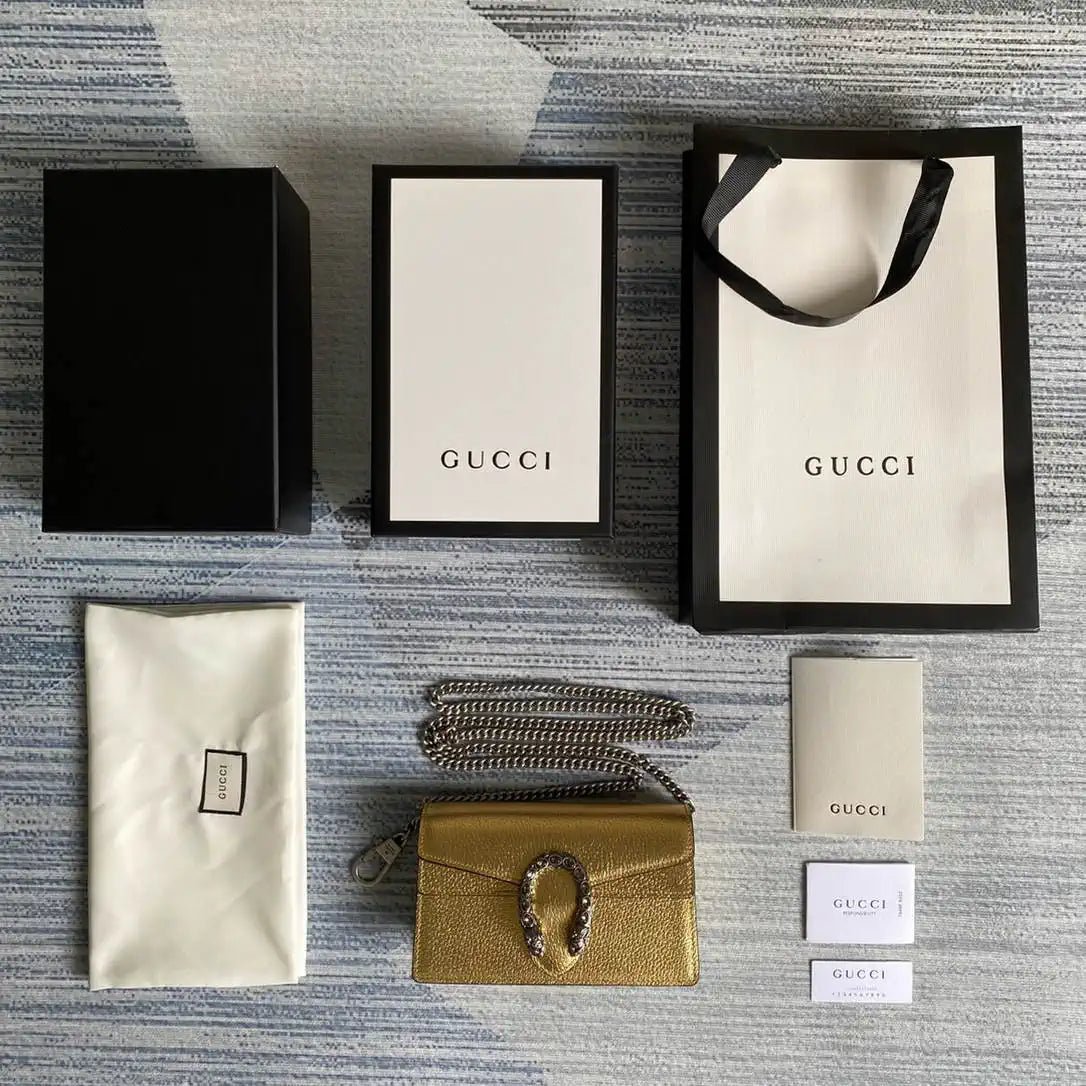 Gucci Dionysus mini bag 476432 Gold Leather