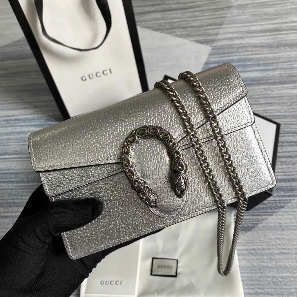 Gucci Dionysus mini bag 476432 Silver Leather