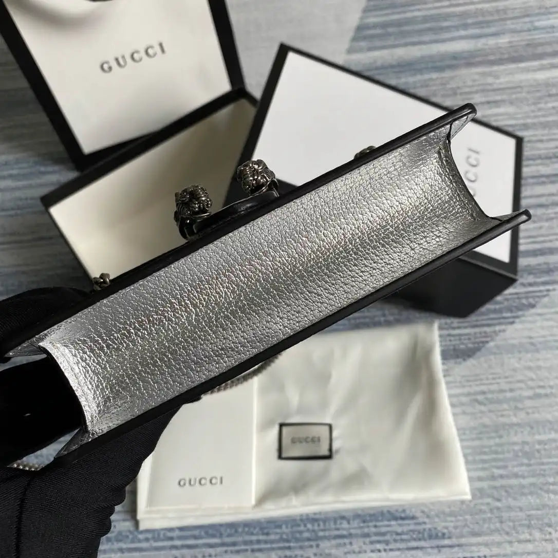 Gucci Dionysus mini bag 476432 Silver Leather