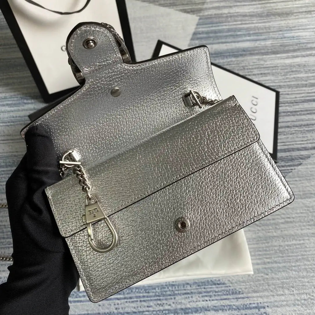 Gucci Dionysus mini bag 476432 Silver Leather