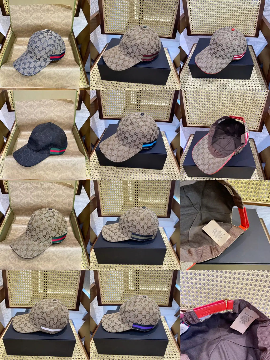 Gucci GG canvas baseball hat with Web 200035 Beige