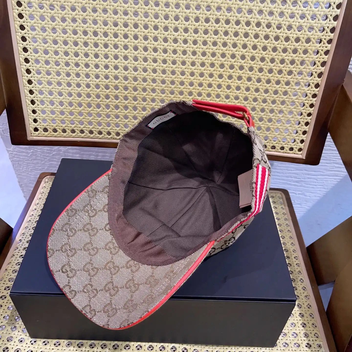 Gucci GG canvas baseball hat with Web 200035 Beige