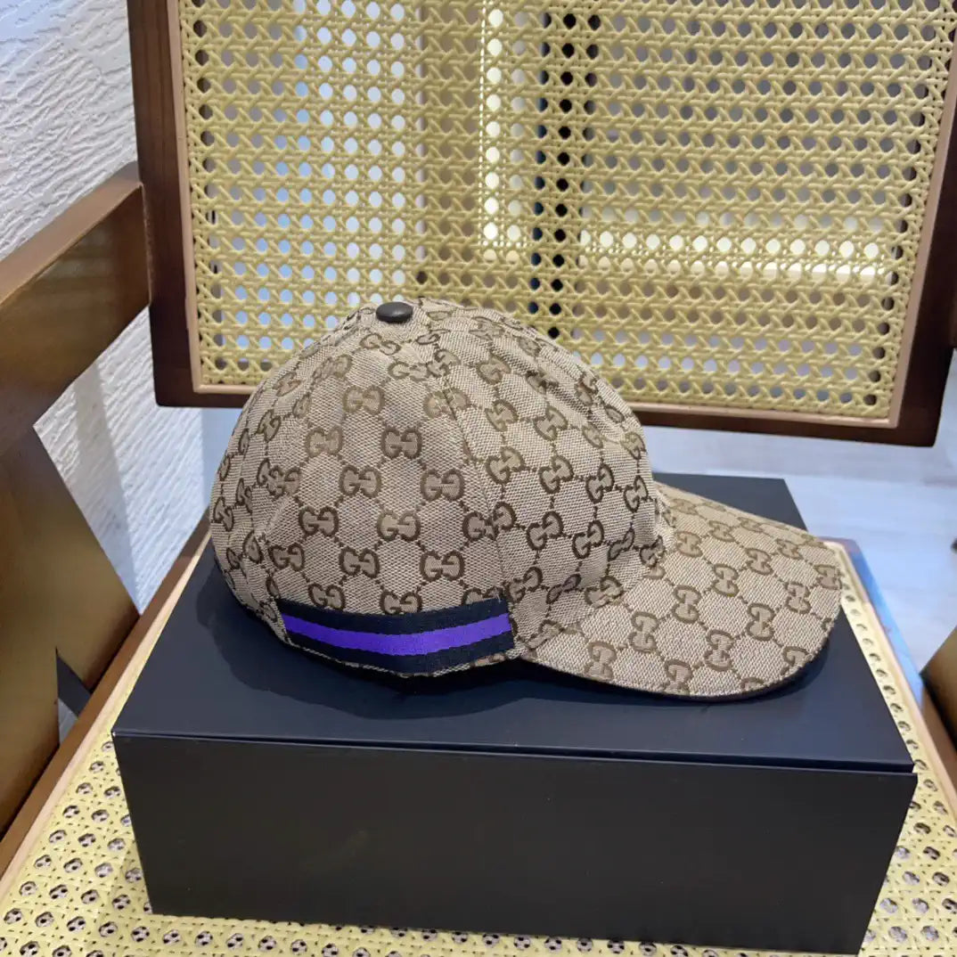 Gucci GG canvas baseball hat with Web 200035 Beige