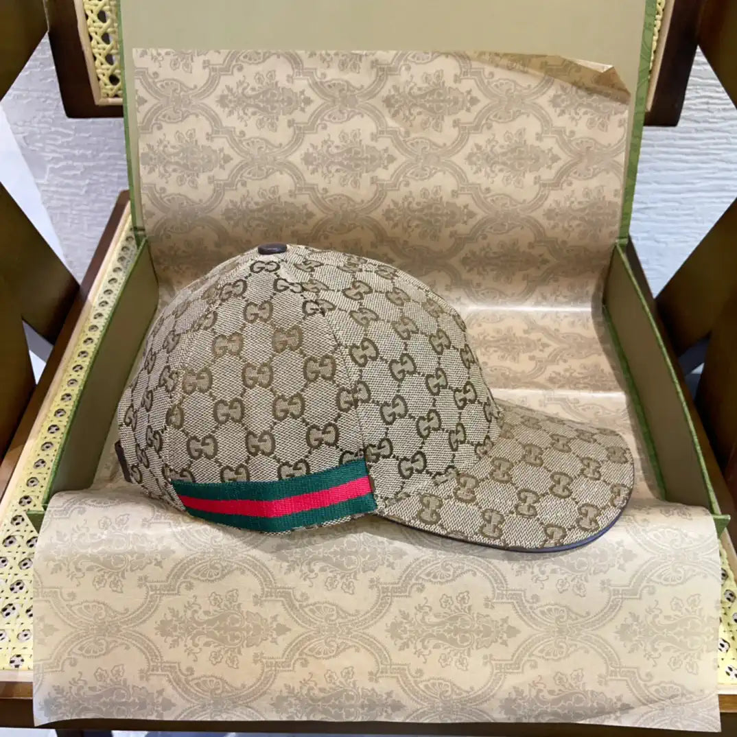 Gucci GG canvas baseball hat with Web 200035 Beige