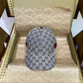 Gucci GG canvas baseball hat with Web 200035 Blue