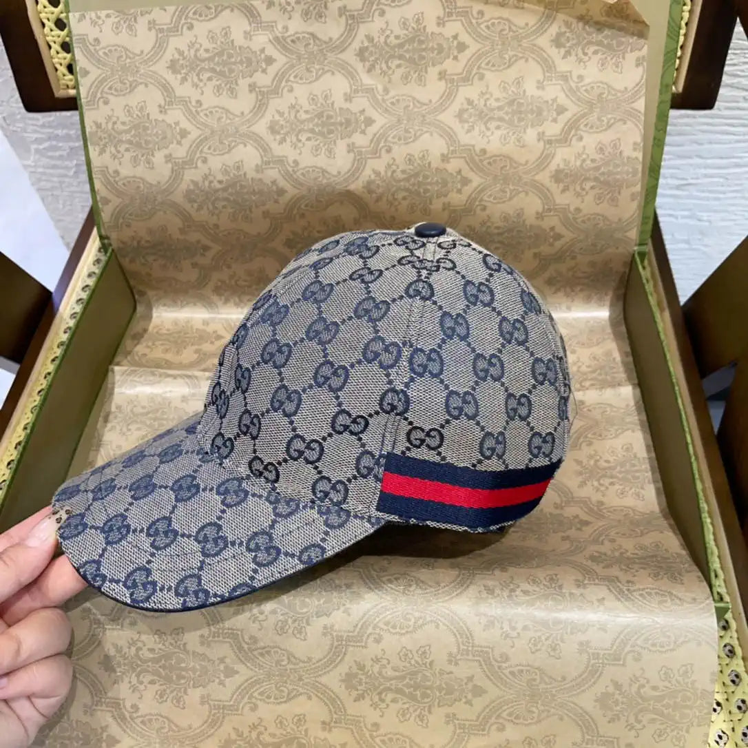 Gucci GG canvas baseball hat with Web 200035 Blue