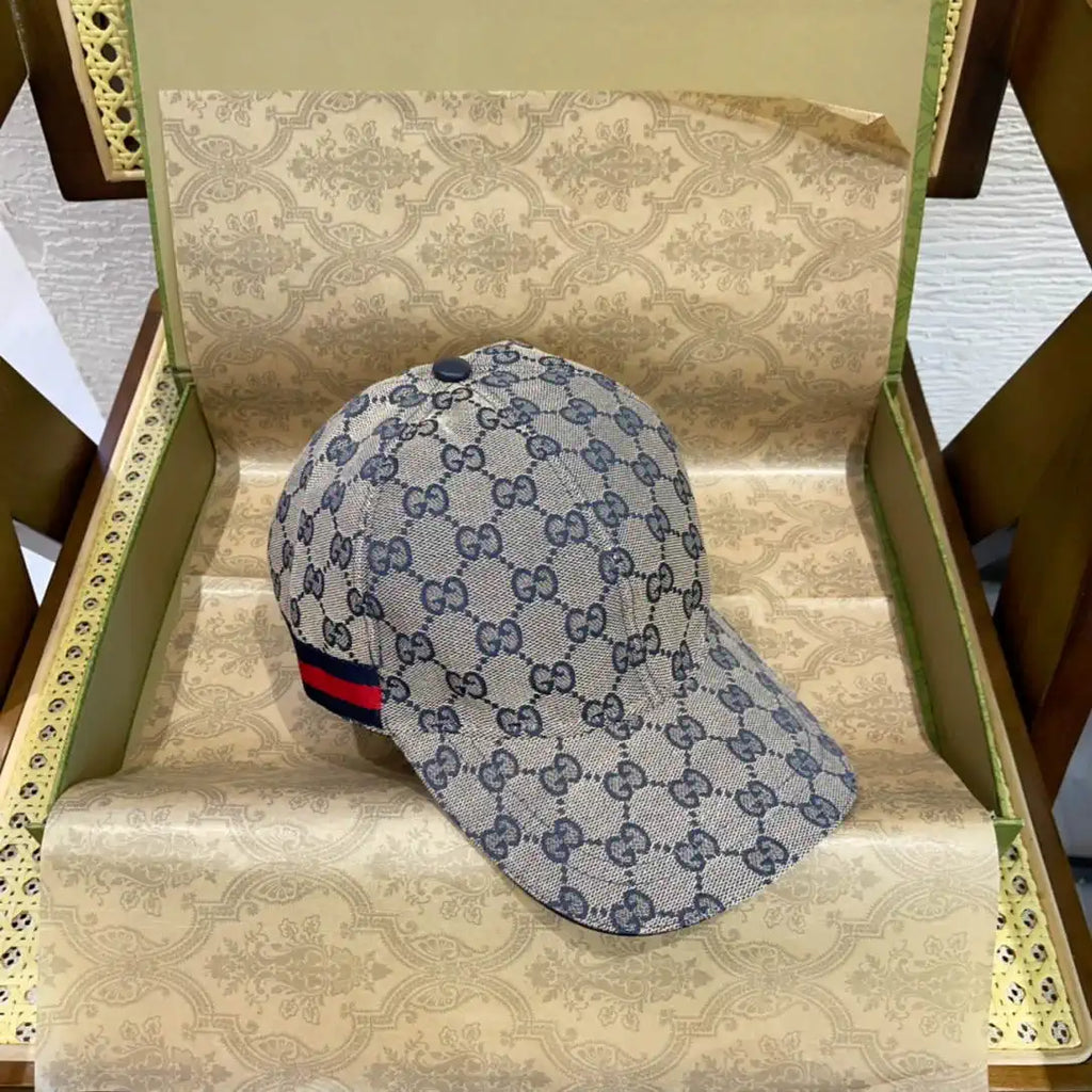 Gucci GG canvas baseball hat with Web 200035 Blue
