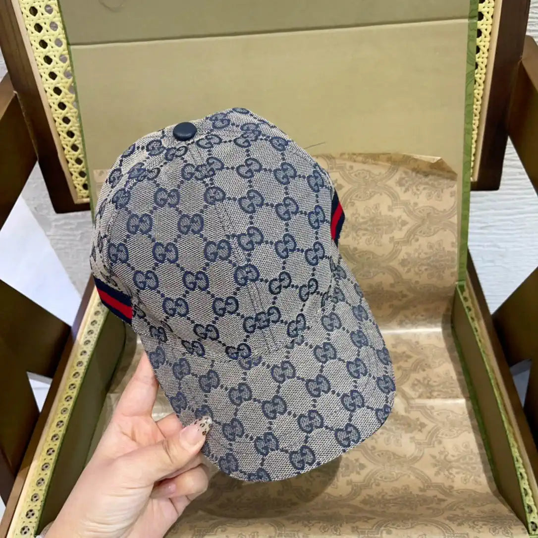 Gucci GG canvas baseball hat with Web 200035 Blue