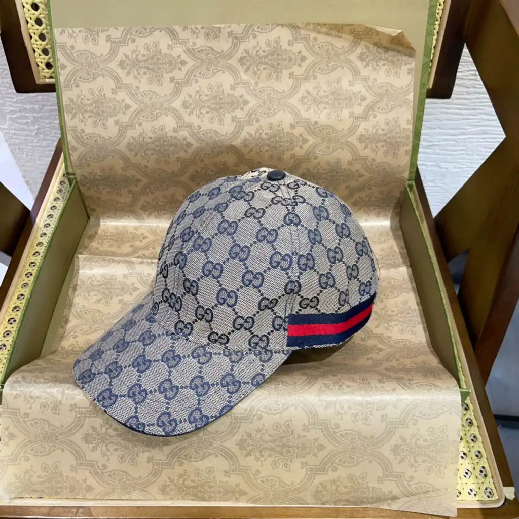 Gucci GG canvas baseball hat with Web 200035 Blue