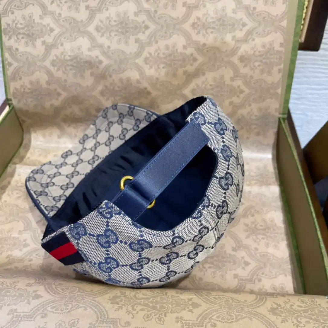 Gucci GG canvas baseball hat with Web 200035 Blue