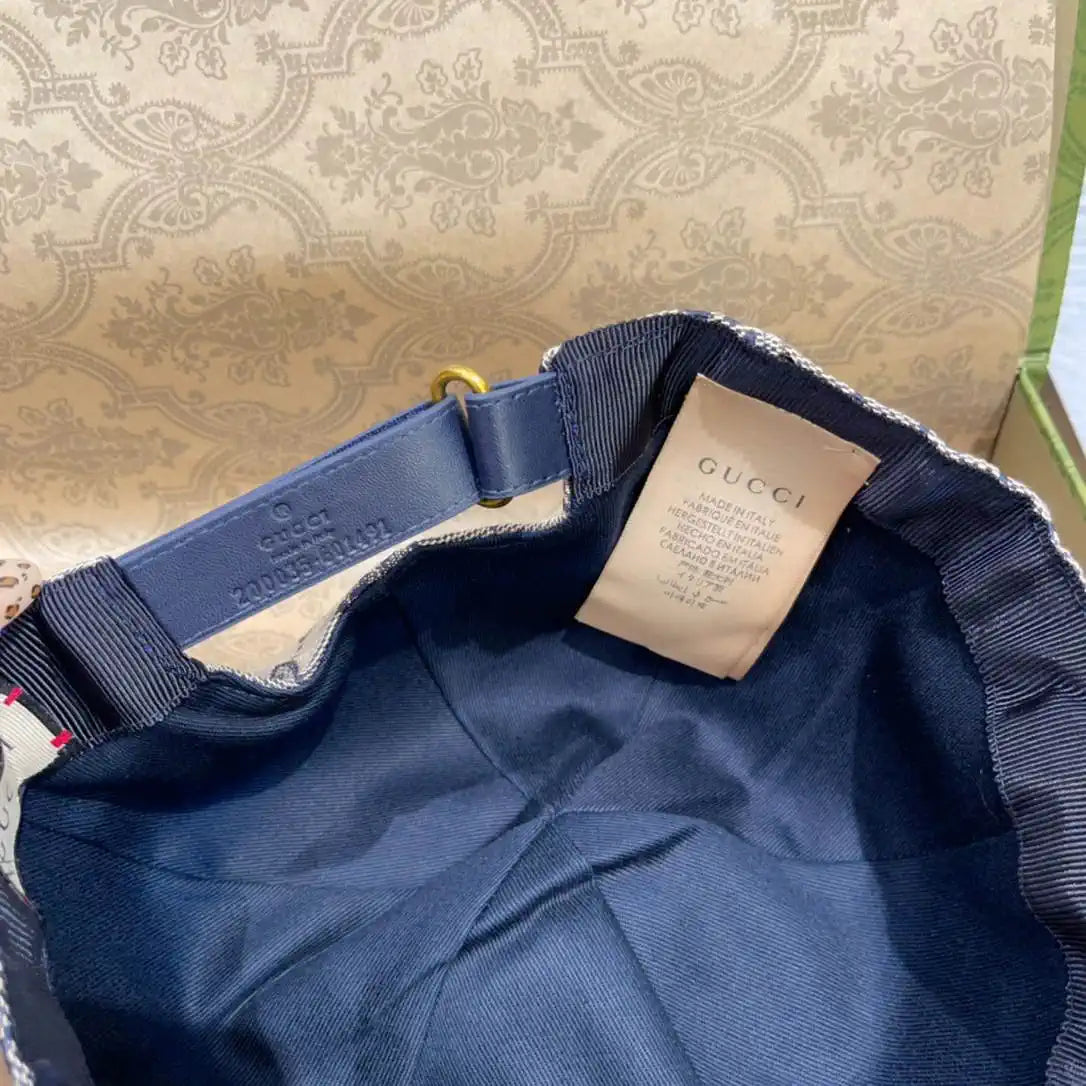 Gucci GG canvas baseball hat with Web 200035 Blue