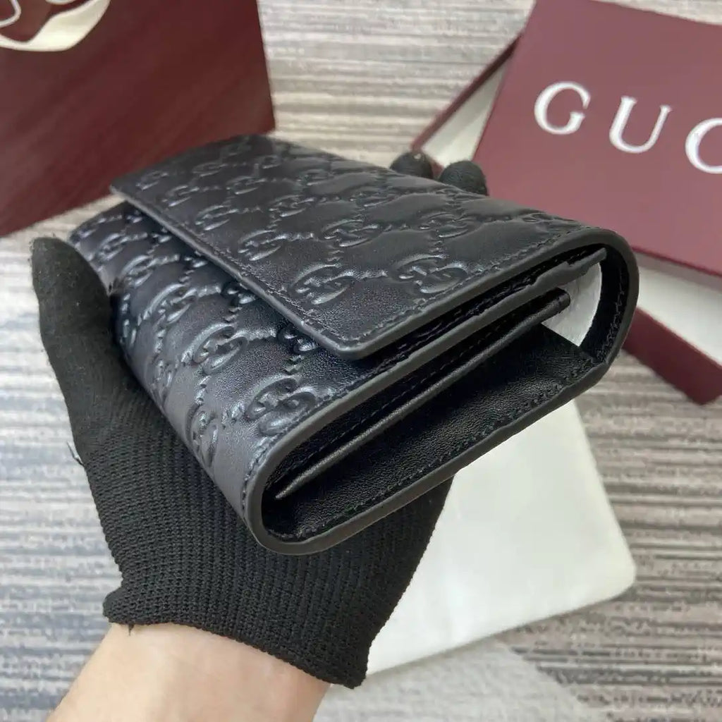 Gucci GG Emblem continental wallet 847210 Black