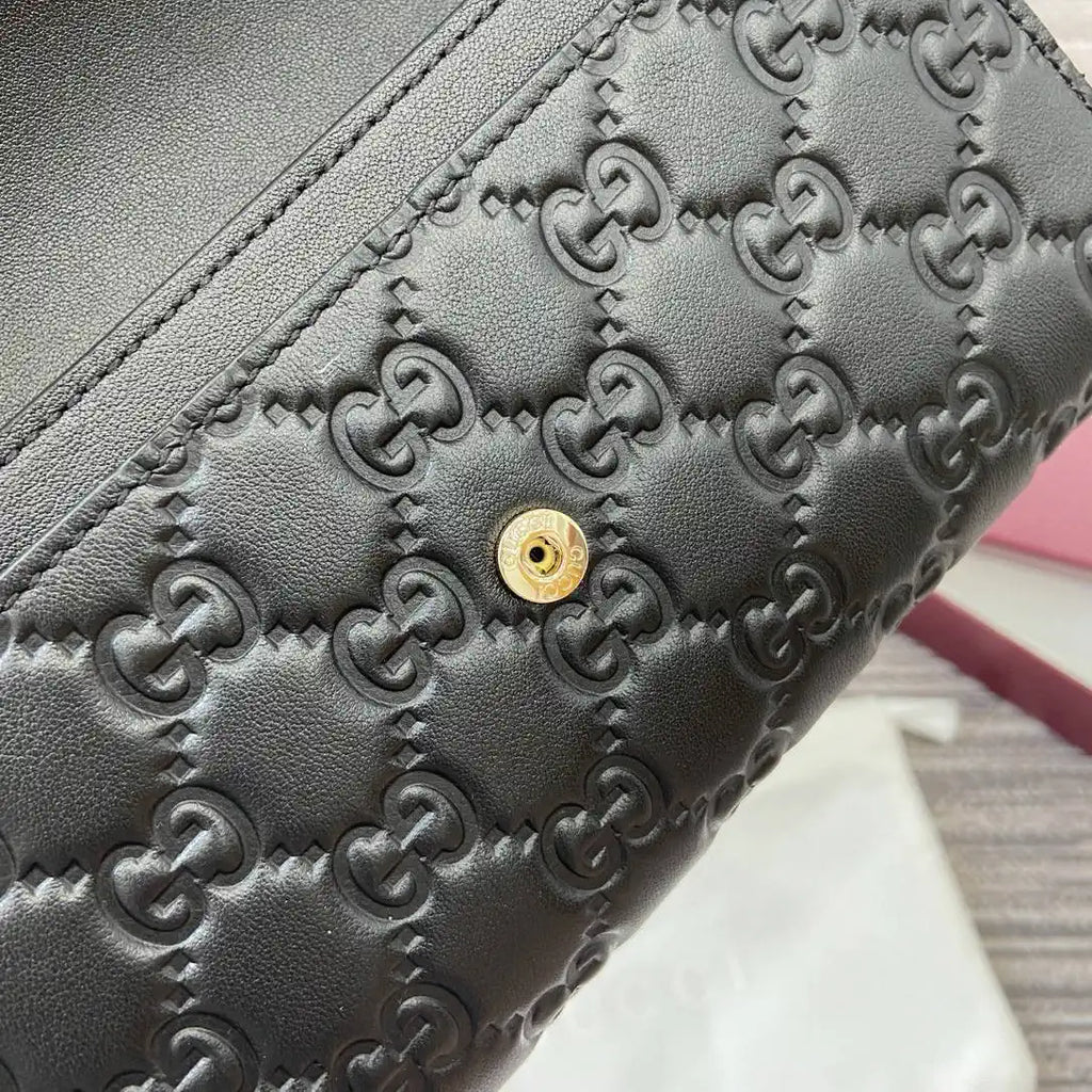 Gucci GG Emblem continental wallet 847210 Black