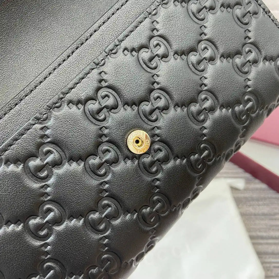 Gucci GG Emblem continental wallet 847210 Black