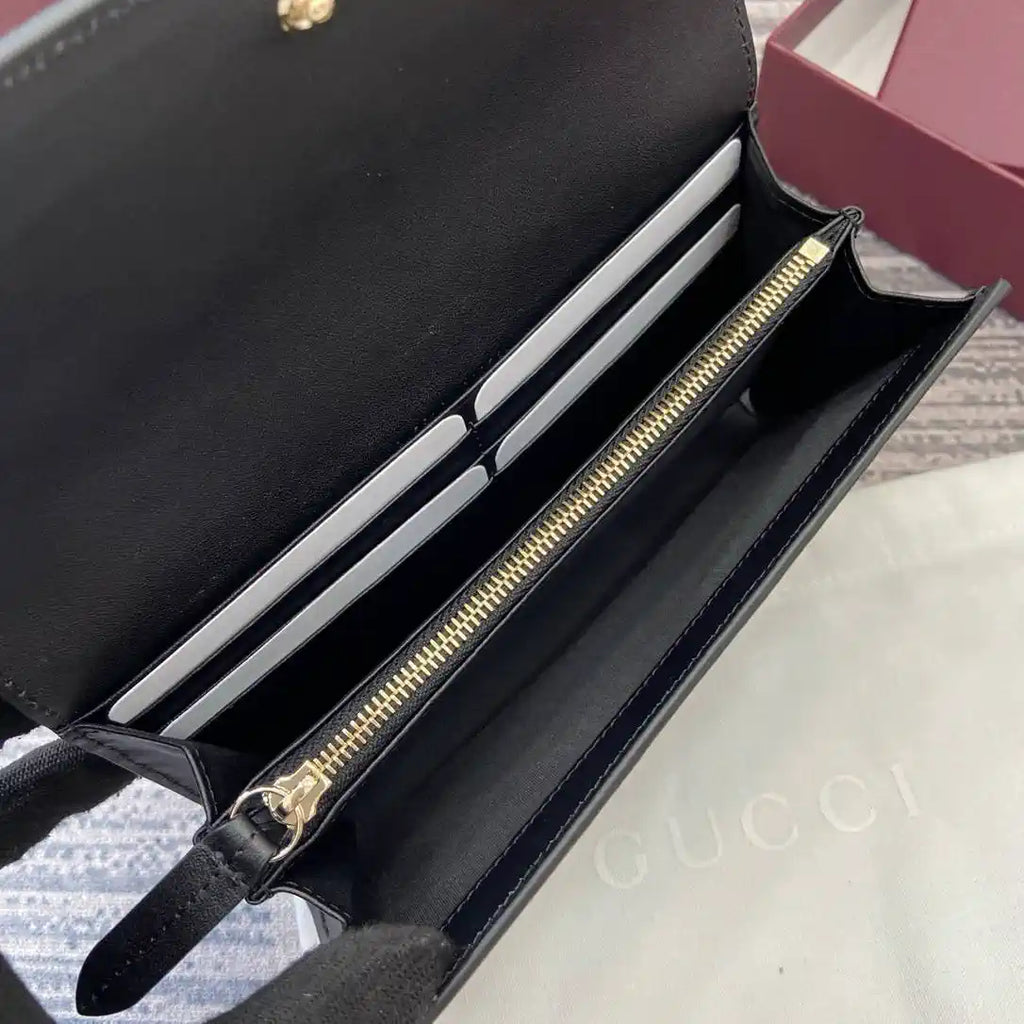 Gucci GG Emblem continental wallet 847210 Black