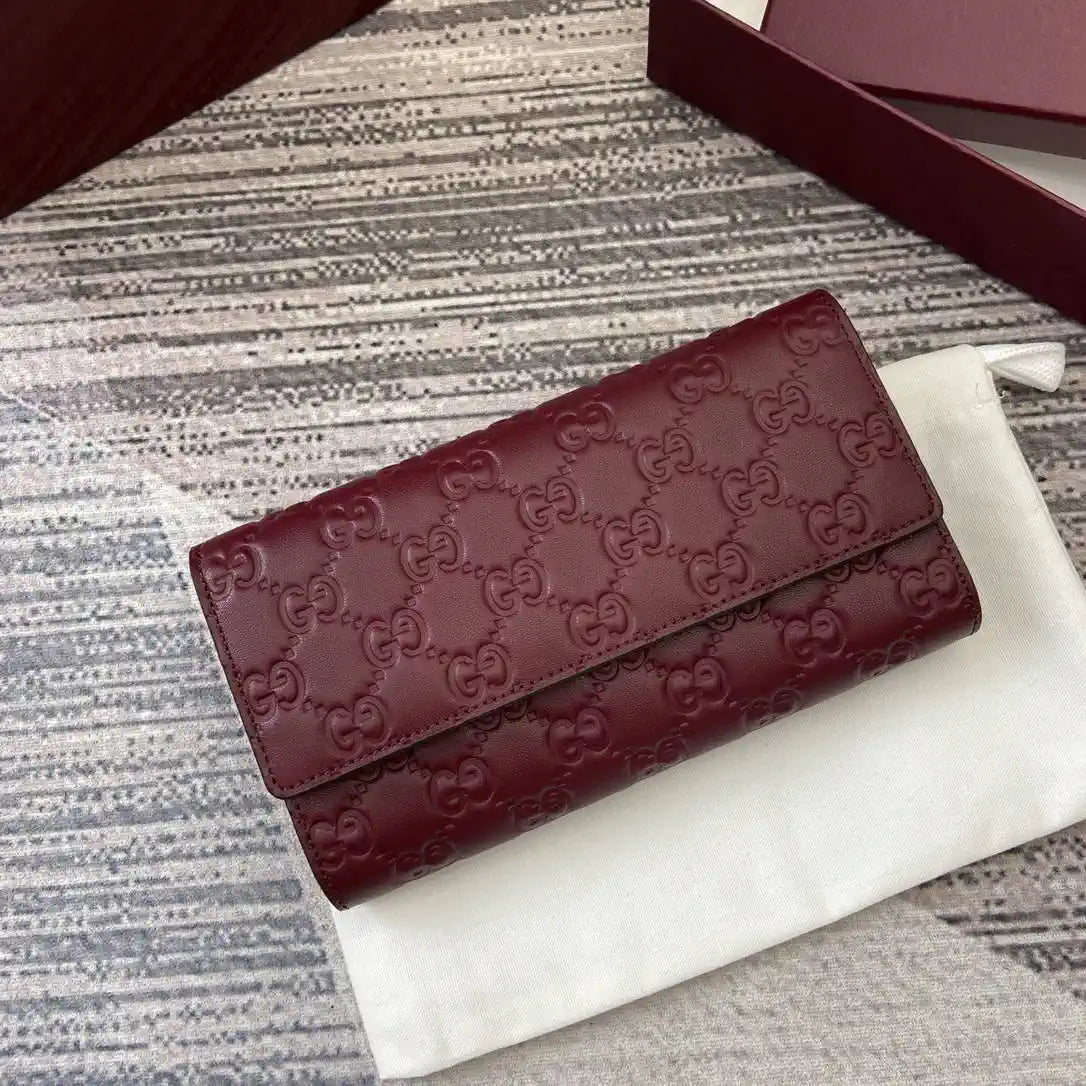 Gucci GG Emblem continental wallet 847210 Wine Red