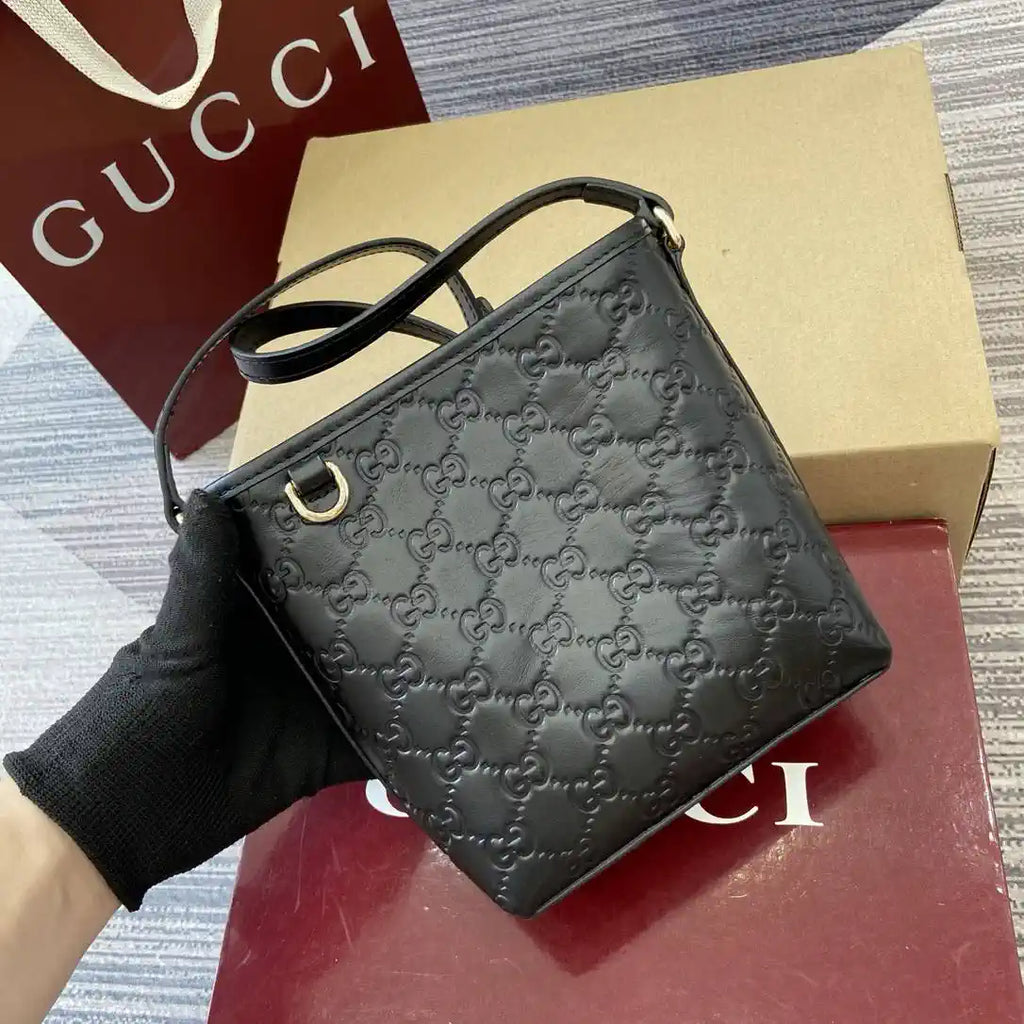 Gucci GG Emblem nano bucket bag 847090 Black