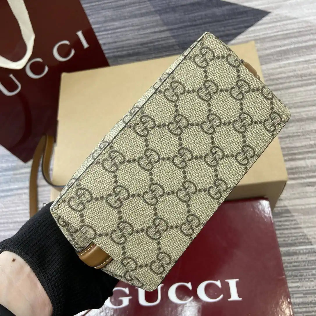 Gucci GG Emblem nano bucket bag 847090 Beige & Brown