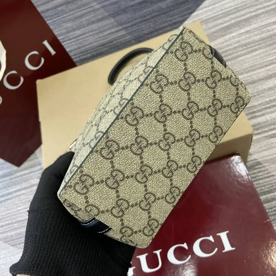 Gucci GG Emblem nano bucket bag 847090 Beige & Black