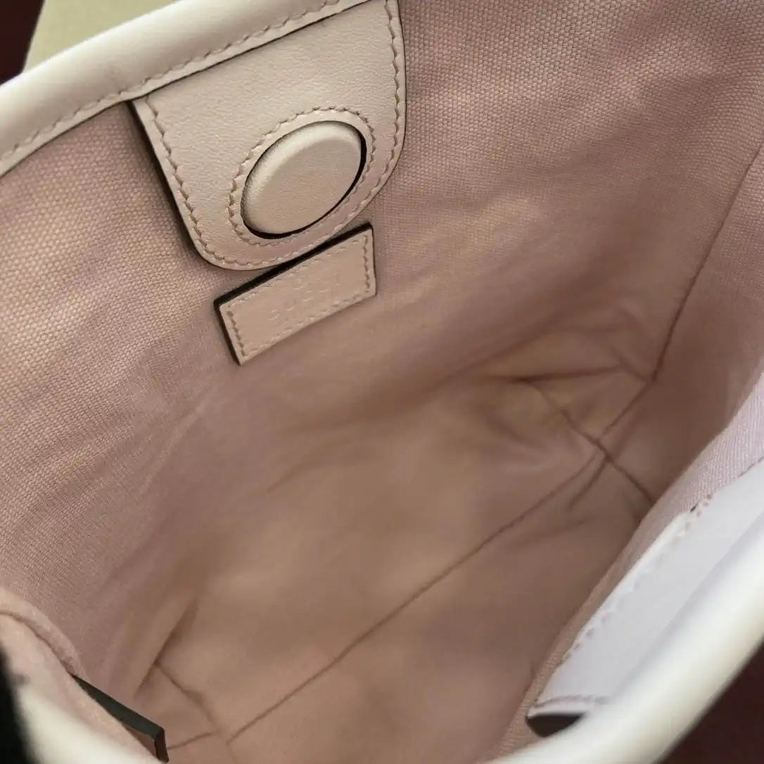 Gucci GG Emblem nano bucket bag 847090 Light Pink GG Leather