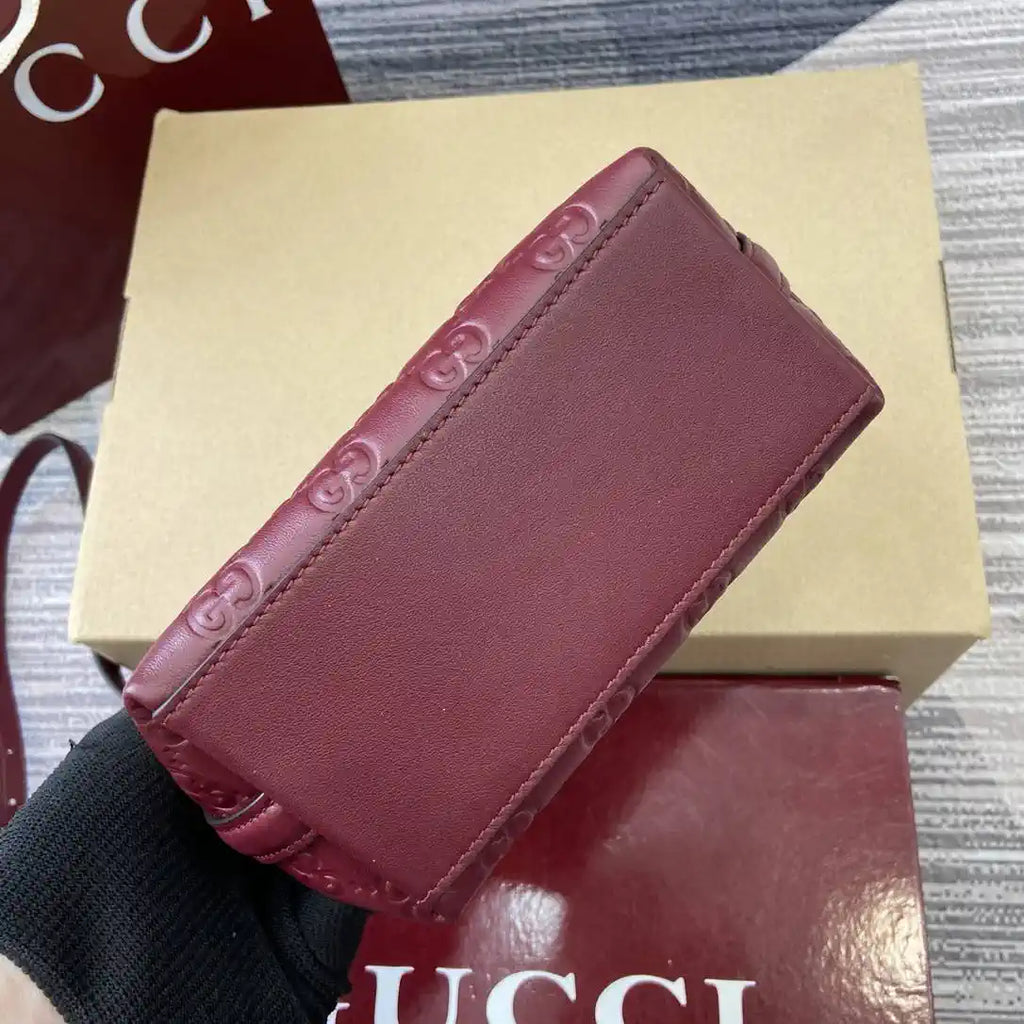 Gucci GG Emblem nano bucket bag 847090 Red