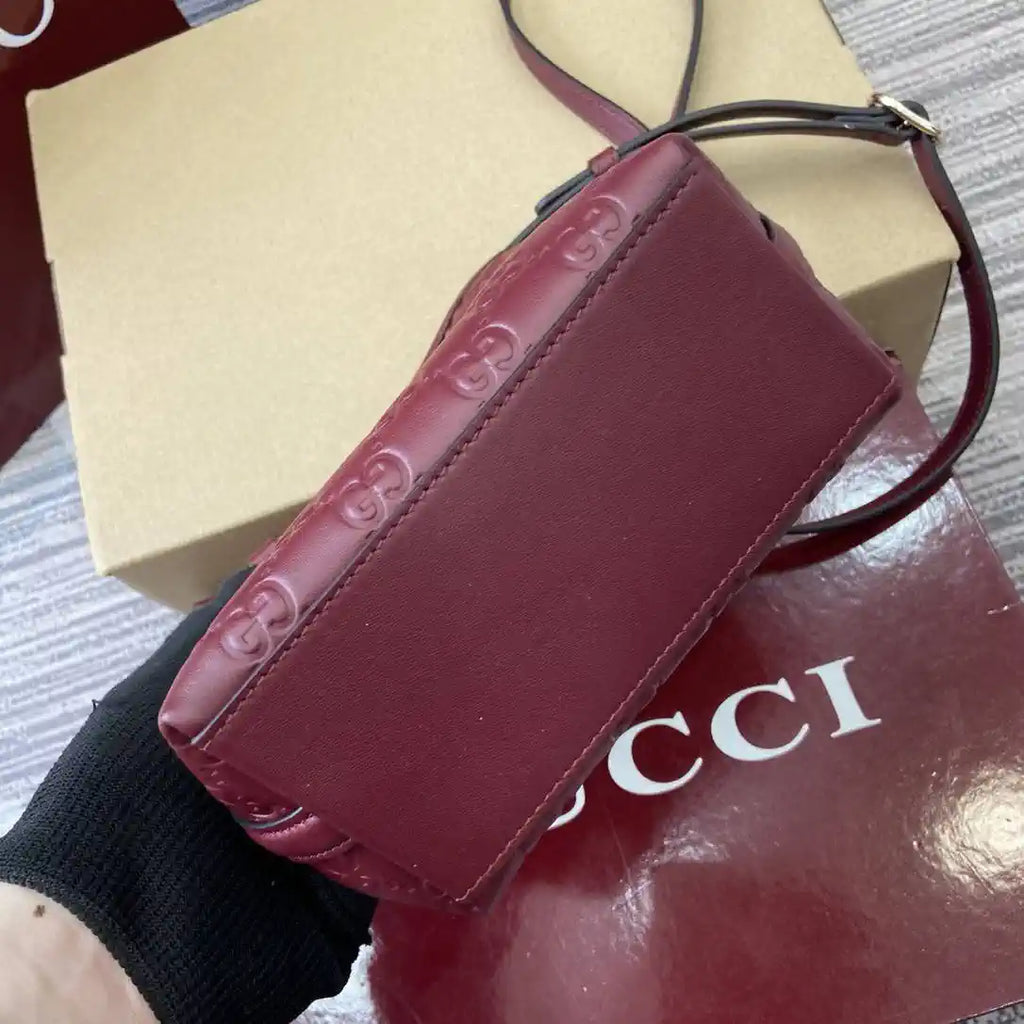 Gucci GG Emblem nano bucket bag 847090 Red