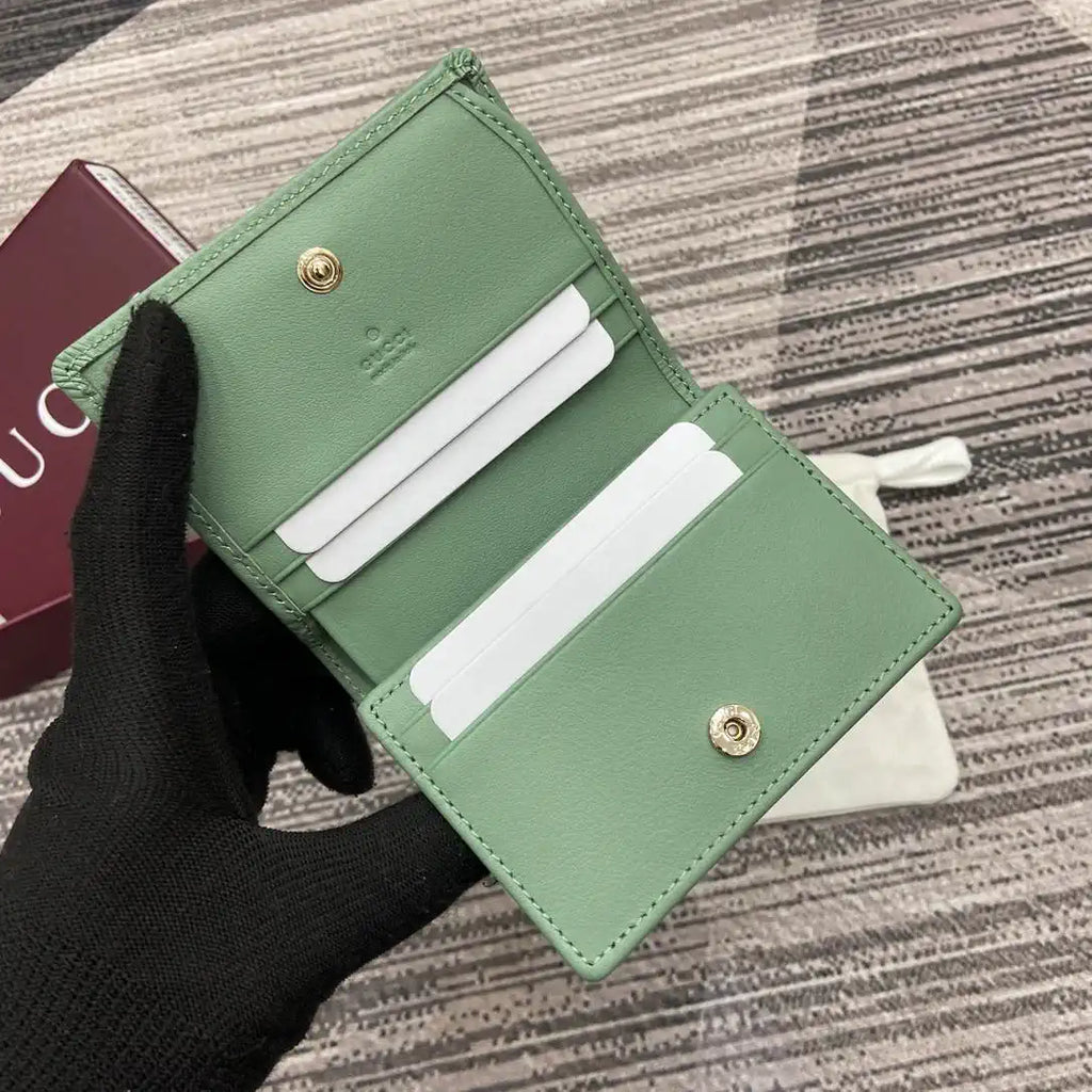 Gucci GG Emblem small wallet 820692 Green