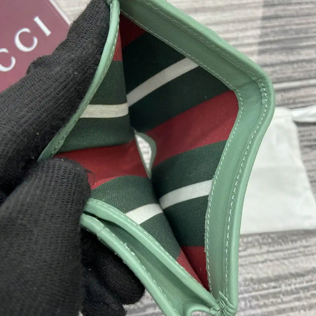 Gucci GG Emblem small wallet 820692 Green