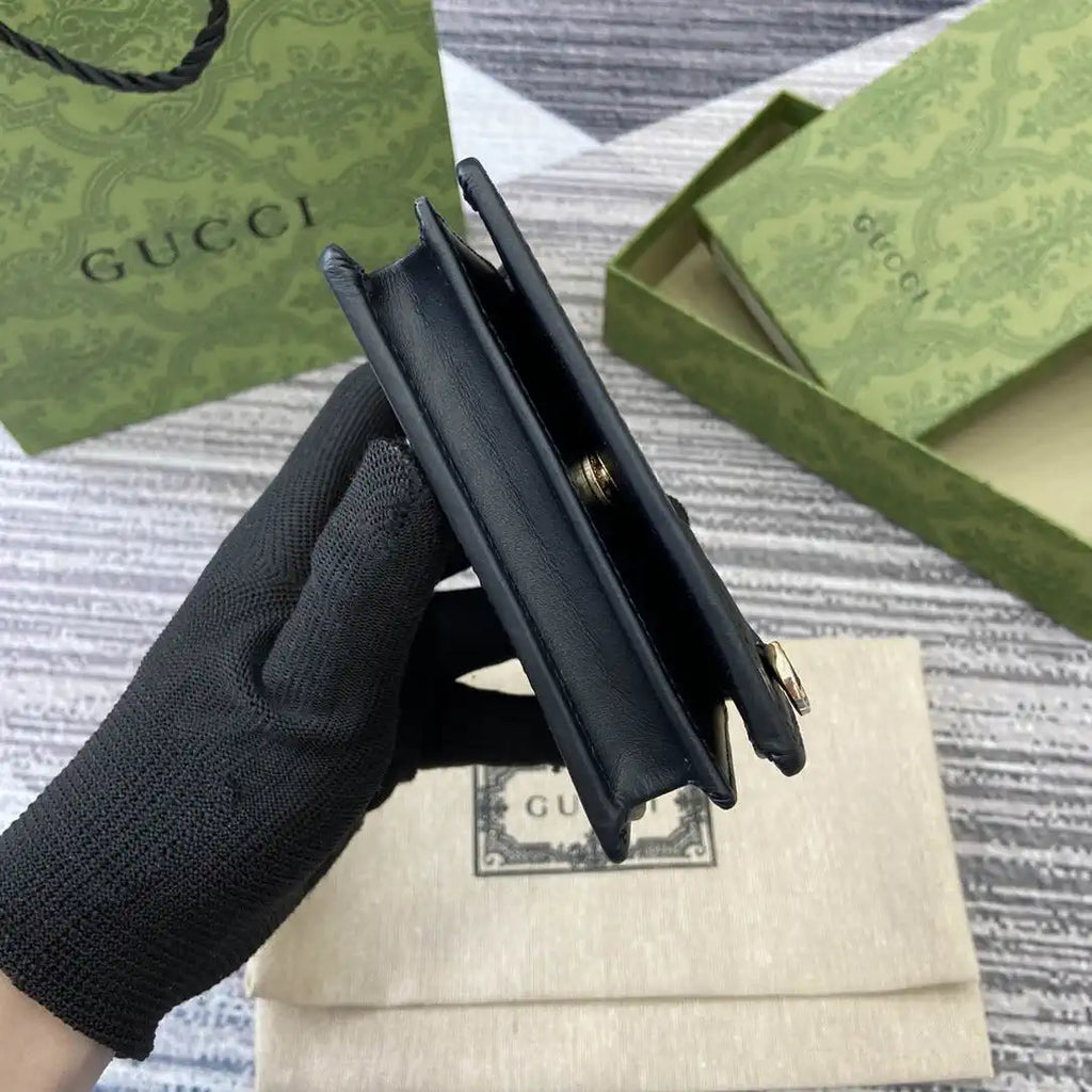 Gucci GG Emblem small wallet 820692 Beige & Black