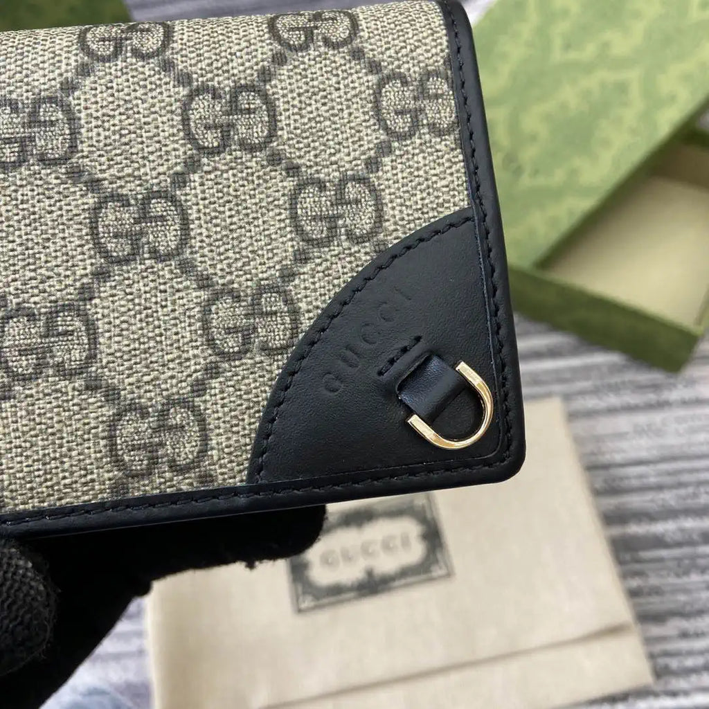 Gucci GG Emblem small wallet 820692 Beige & Black