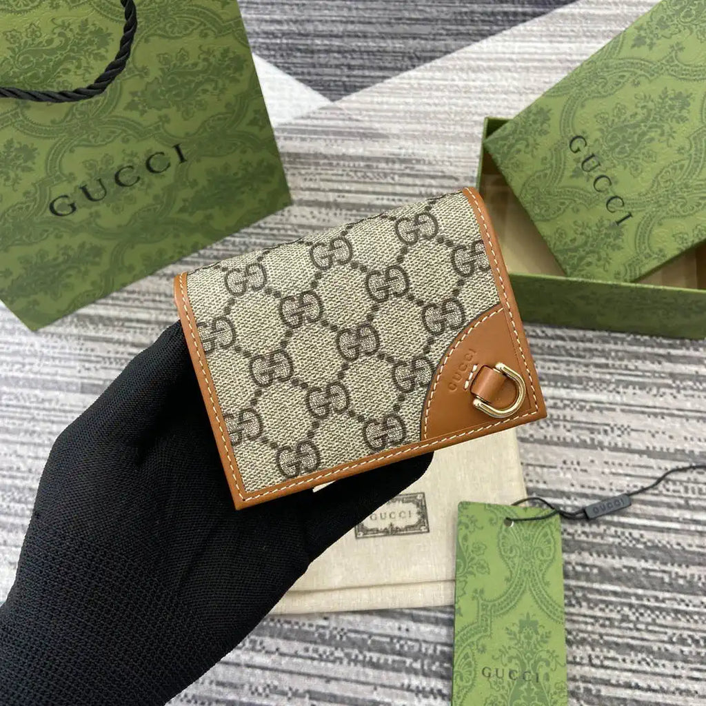 Gucci GG Emblem small wallet 820692 Beige & Brown